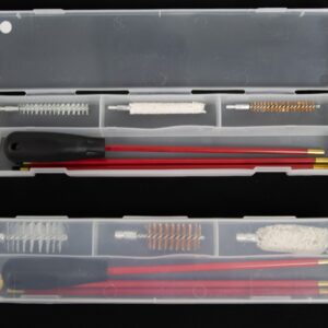 Rensesæt 6,5mm. Tredelt PVC coated stål rensestok med 3 børster, i plastboks.